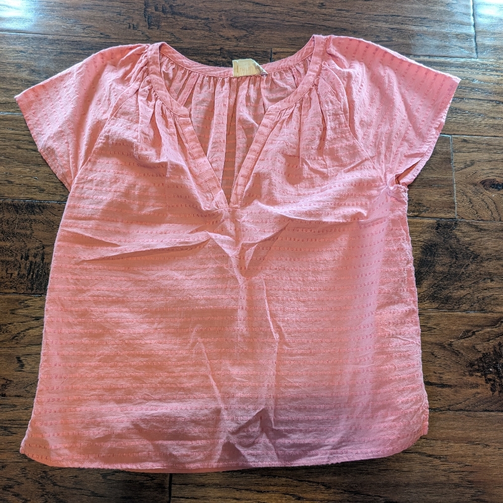 Nation LTD Los Angeles Pink Short Sleeve Top Cotton and Linen Size Small - Picture 1 of 7